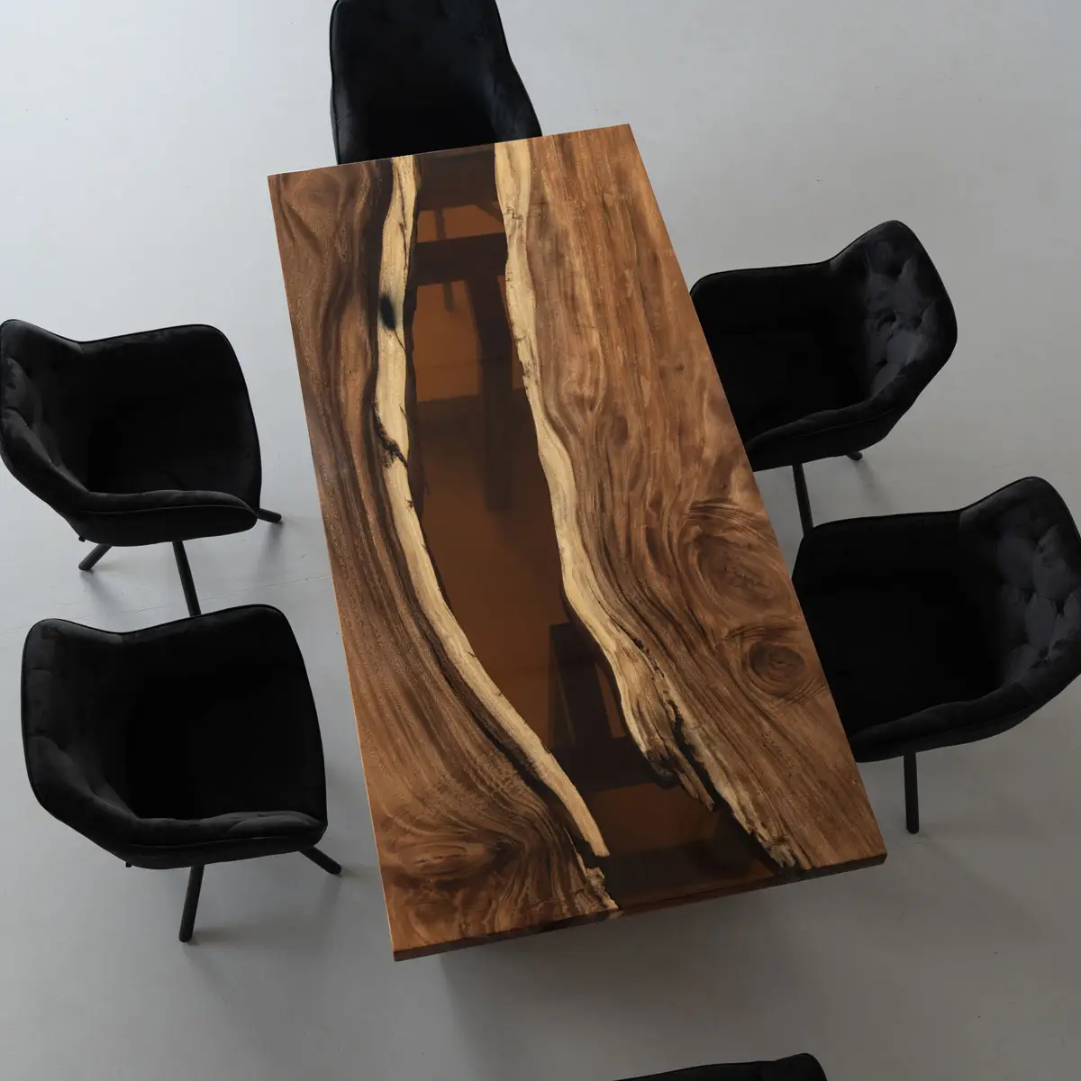 Epoxy resin table - brown - Image 3