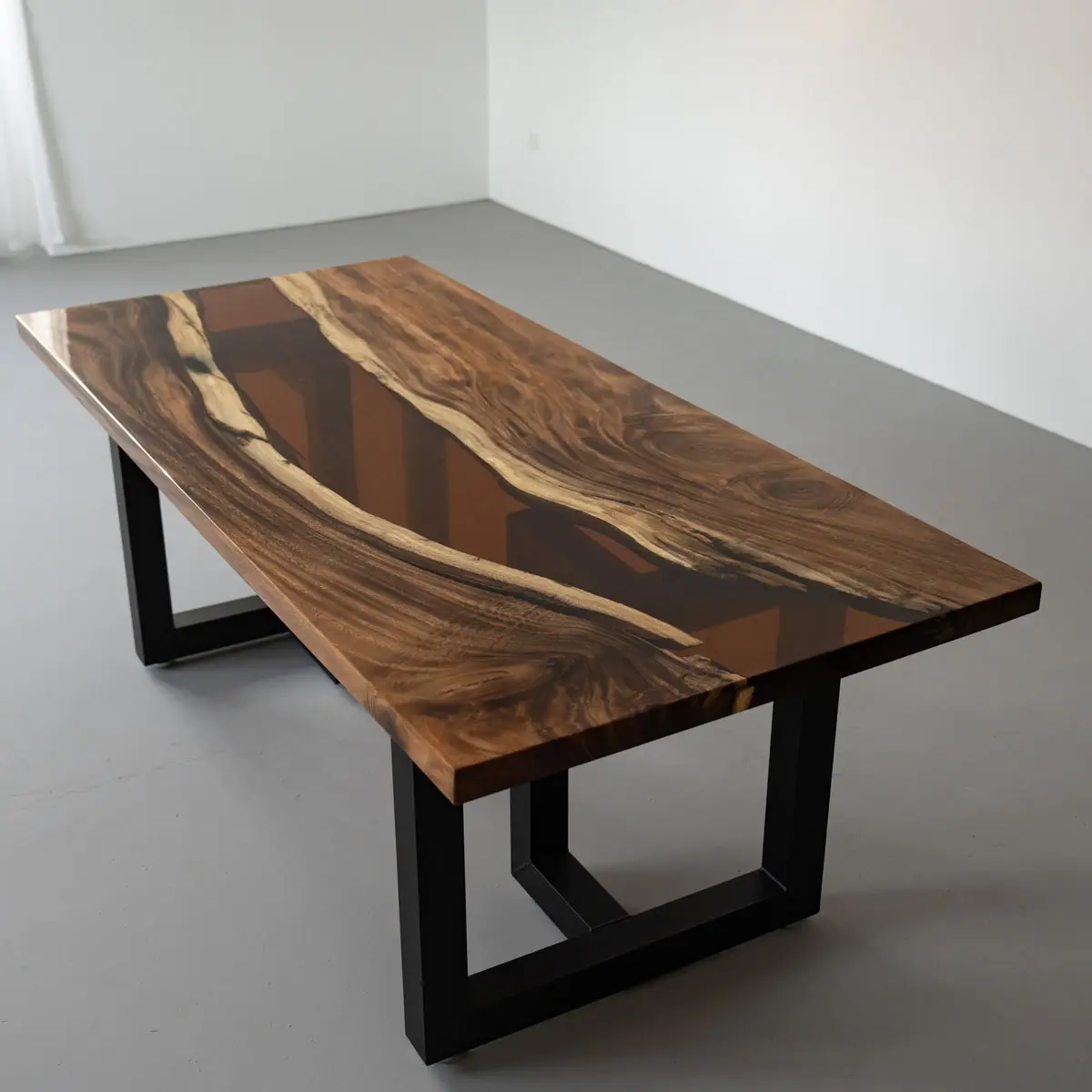 Epoxy resin table - brown