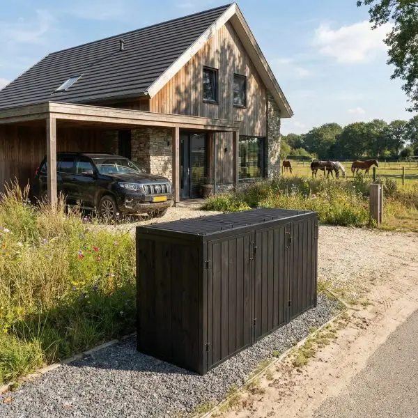 Garbage Bin Box for 3 Bins – Black Edition