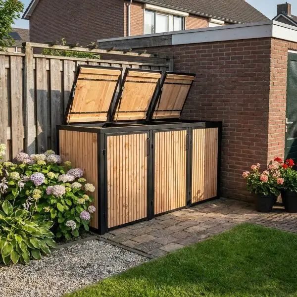 Trash Bin Box for 3 Bins – Rhombus Edition